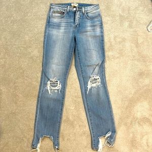 L’AGENCE High Line Slim Straight Skinny High Rise Lighy Blue 25